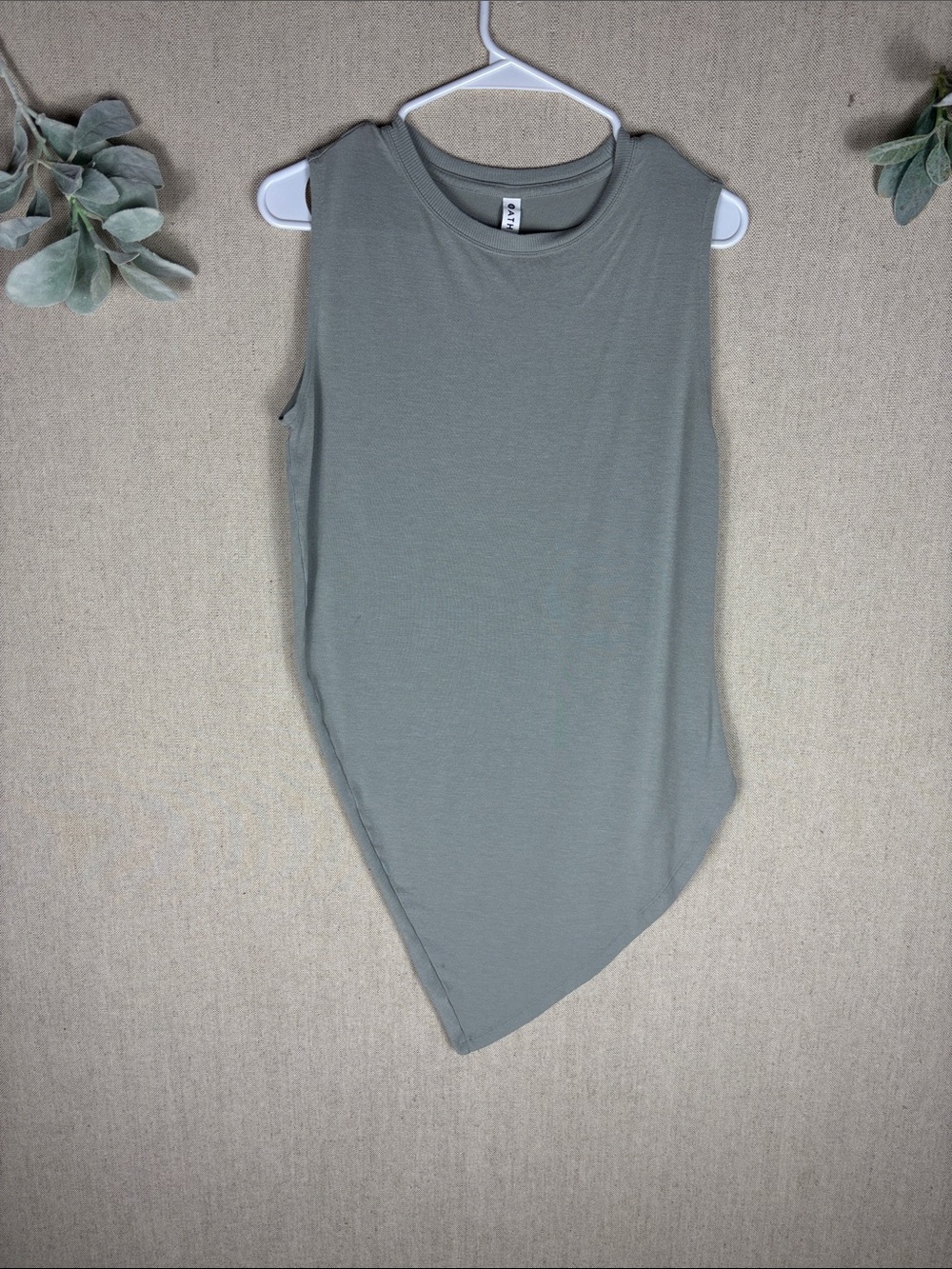 Athleta > Sleeveless Asymmetrical Tank Top Sage Green Small